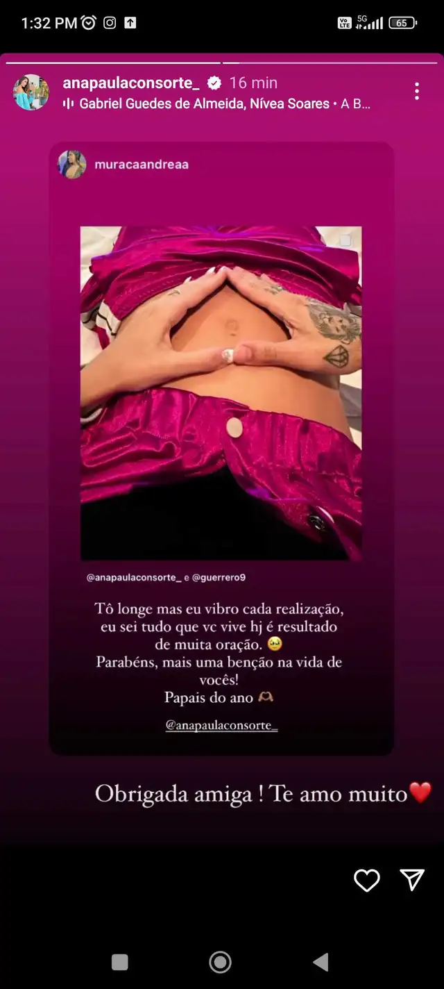 Ana Paula Consorte compartió una felicitación de una de sus amigas. Foto: Instagram    