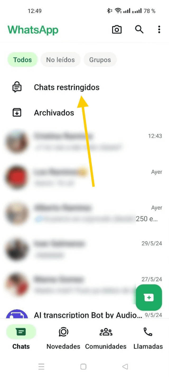  Tras restringir los chats de WhatsApp, estos se agruparán en esta nueva sección. Foto: Xataka   