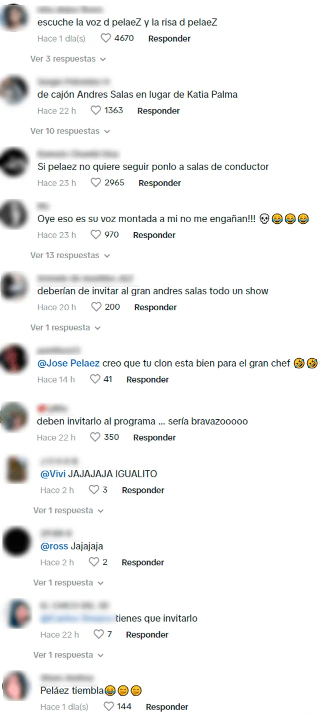 Usuarios comentan sobre Andrés Salas. Foto: captura de TikTok   