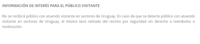 La hinchada peruana no podrá estar en sectores locales del Centenario con prendas de la selección peruana. Foto: captura web AUF