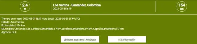 Colombia Sismo HOY 31 de mayo | terremoto