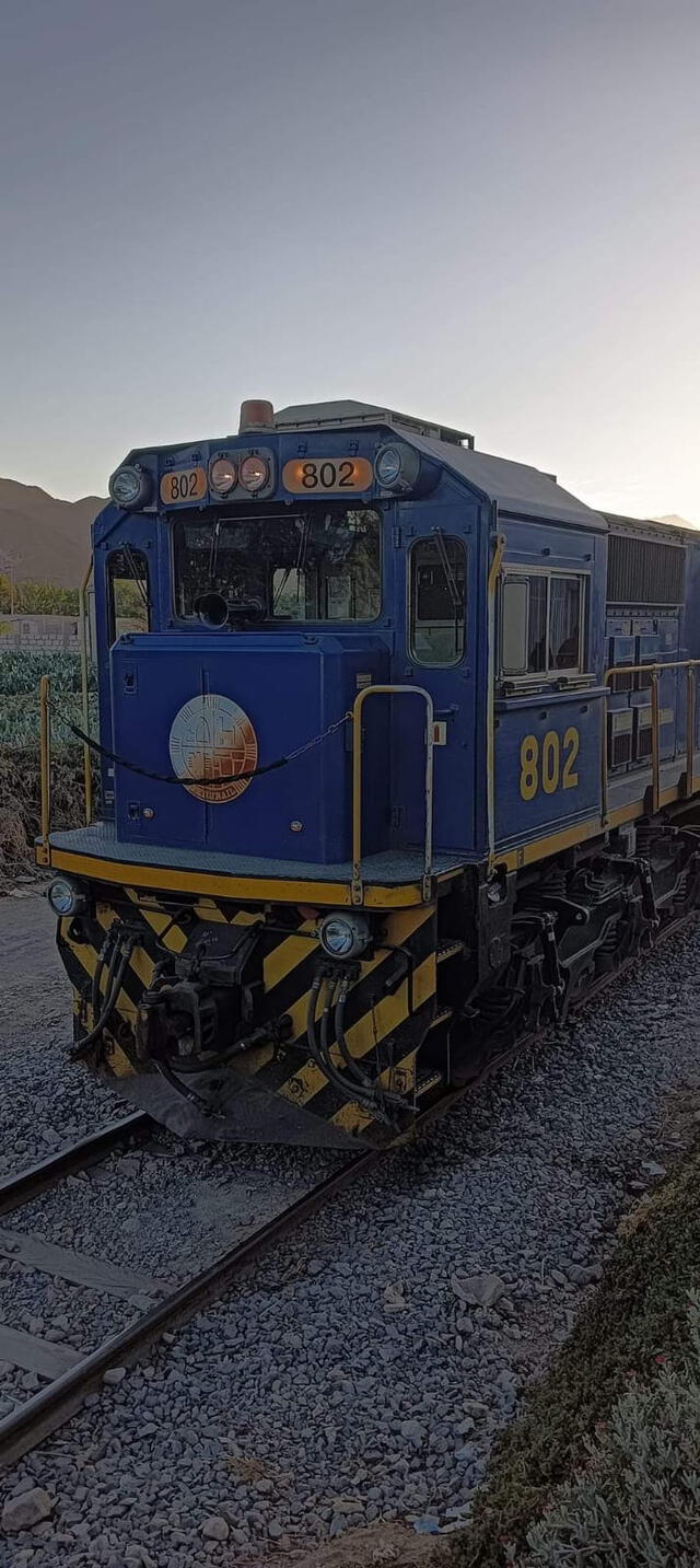 La locomotora 802 fue la que arrolló al obrero durante la madrugada del lunes y pertenece a la empresa Perú Rail. Foto: Wilder Pari / URPI-LR   