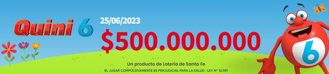  Sorteo Quini 6 trae un premio de 500 millones de pesos. Foto: Quini 6   