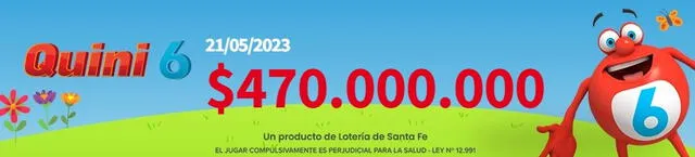 Sorteo Quini 6 trae un premio de 470 millones de pesos. Foto: Quini 6   