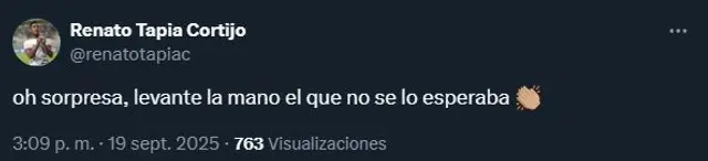 Mensaje de Renato Tapia tras anuncio de Manuel Barreto como técnico interino de Perú. Foto: X/Renato Tapia   