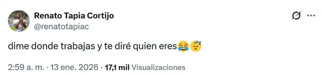 Publicación de Renato Tapia tras las declaraciones de Christian Cueva. Foto: captura de Twitter/Renato Tapia. 