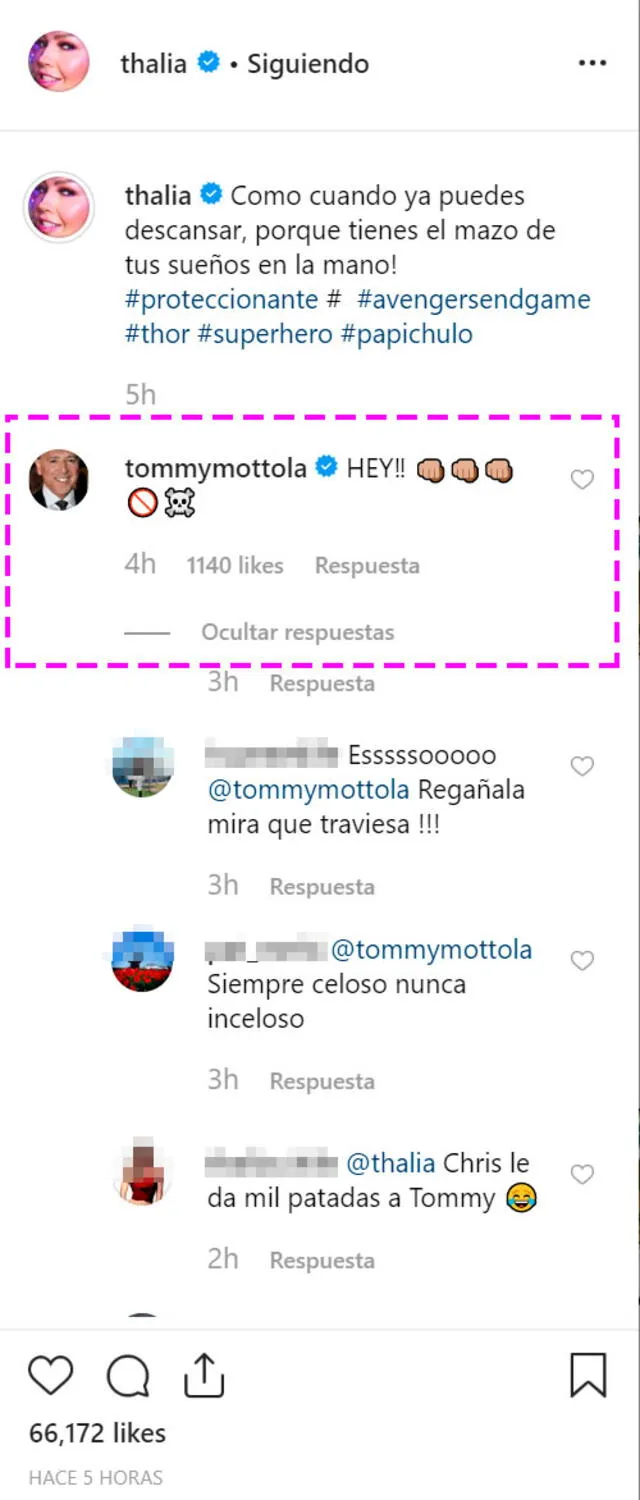 Tommy Mottola molesto con Thalía por agarrar el “mazo” a Chris Hemsworth