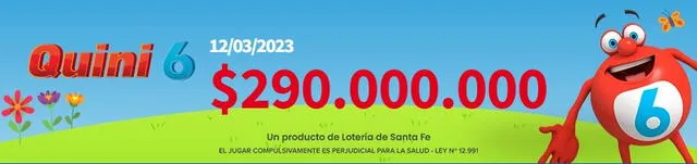 Premio de la lotería Quini 6.    