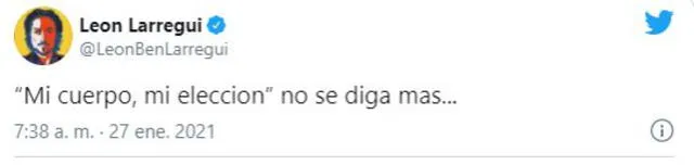 Publicación de León Larregui  Foto: captura de Twitter.