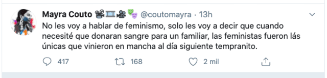Mayra Couto en Twitter