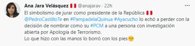 Tuit de Ana Jara.