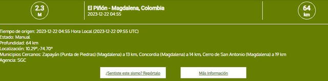 Temblor HOY 22 de diciembre en Colombia | Sismo Colombia | terremoto