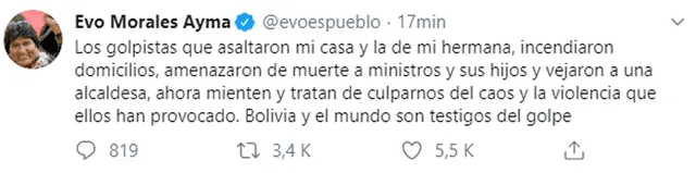 Evo Morales en Twitter