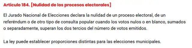 Esto dice el artículo 184 de la Constitución Política del Perú.