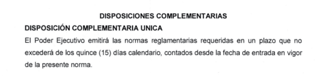 Disposición complementaria del PL 5736