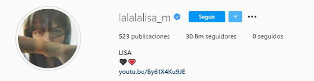 Lisa de BLACKPINK en Instagram