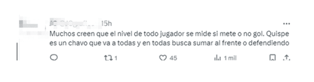  Comentarios de hinchas sobre Quispe. Foto: captura de X.     