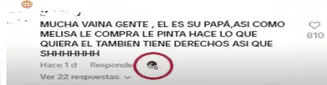  Comentario sobre Melissa Paredes al que 'Gato' Cuba le dio 'like'. Foto: América TV   