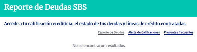 La página de la SBS te permite también chequear tu historia crediticio de forma rápida y sencilla.   