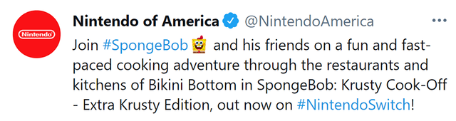 Anuncio sobre el lanzamiento del juego en Nintendo Switch. Foto: Twitter/@NintendoAmerica