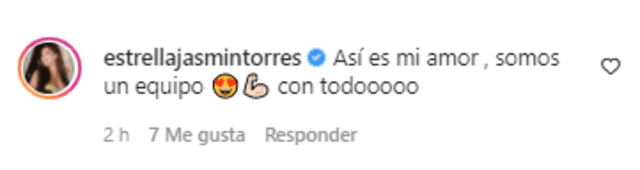 Estrella Torres agradece las palabras de apoyo de su pareja Kevin Salas. Foto: Kevin Salas/Instagram