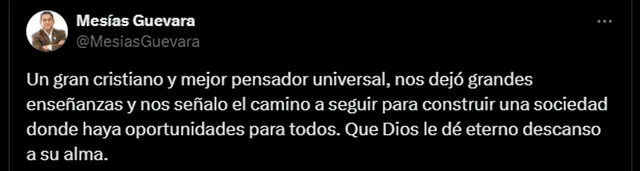   Mesías Guevara spoke on his official account. Photo: Mesías Guevara   