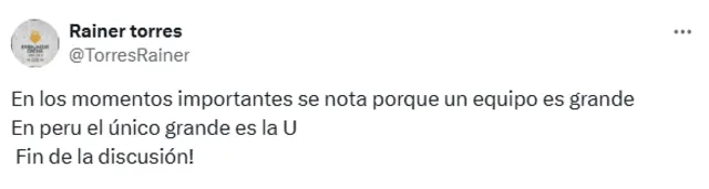 Publicación de Rainer Torres tras el final del Torneo Clausura 2024. Foto: captura de X/TorresRainer   