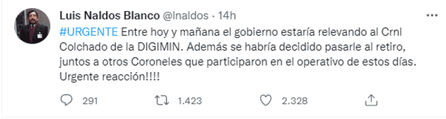 Luis Naldos se pronunció en su cuenta de Twitter