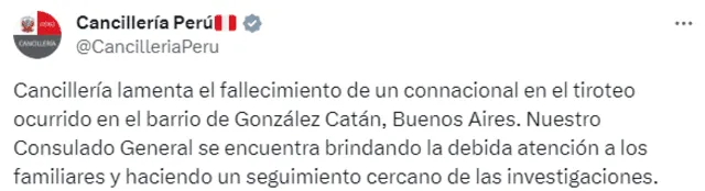  Una total de cinco personas han sido reportadas como fallecidas. Foto: X/@CancilleriaPeru   