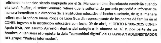 Caso presentado ante el Gobierno Regional de La Libertad.   