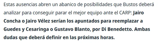 Error de la prensa argentina sobre jugadores de Universitario. Foto: captura de Diario Olé.    