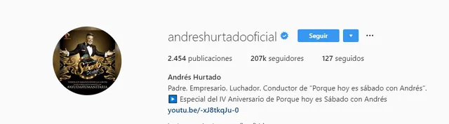 Andrés Hurtado en Instagram