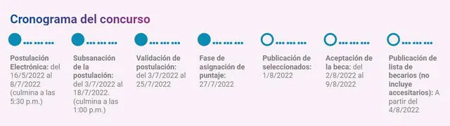 Cronograma Beca Bicentenario 2022. Foto: Pronabec