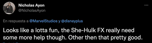 Usuarios de Twitter reaccionan a tráiler de “She-Hulk”. Foto: captura de Twitter