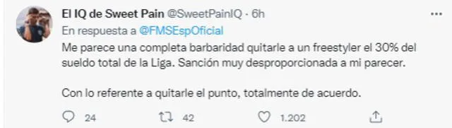 Opiniones de personajes y seguidores del freestyle sobre el caso de Sweet Pain. Foto: captura/Twitter