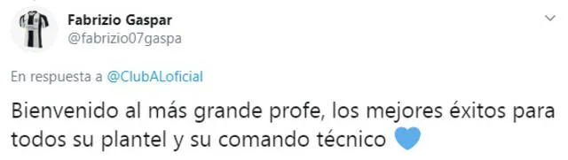 Los mensajes de bienvenida de los hinchas de Alianza Lima a Mario Salas. [FOTO: Twitter]