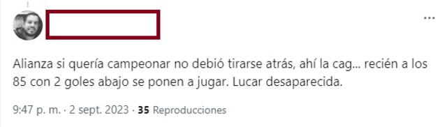  Hinchas de Alianza Lima criticaron a Adriana Lúcar. Foto: captura Twitter.   