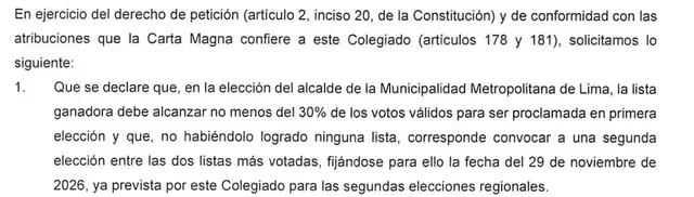 Documento enviado por Avanza País al JNE. Documento enviado por Avanza País al JNE.