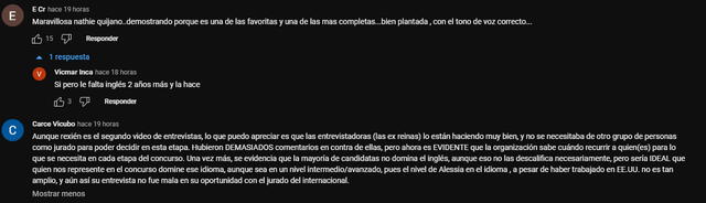 Muchos usuarios sostuvieron que las concursantes deben tener un nivel intermedio/avanzado de inglés. Foto: YouTube / Miss Perú.   