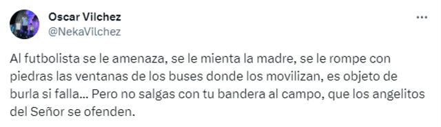  Mensaje de 'Neka' Vílchez sobre Ángelo Campos. Foto: Twitter   