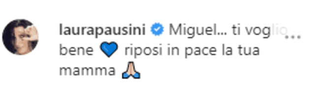 Mensaje de Laura Pausini a Miguel Bosé a través de Instagram.