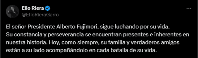 Abogado de Fujimori se pronunció sobre el estado de salud.   