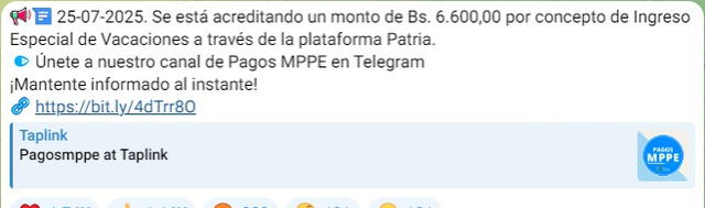 Anuncio del Bono Vacacional para docentes. Foto: Pagos MPPE Anuncio del Bono Vacacional para docentes. Foto: Pagos MPPE