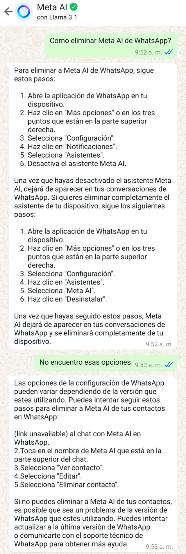  Esto dijo Meta al preguntarle si es posible eliminarla de WhatsApp. Foto: La República 