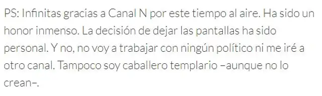 Mijail Garrido Lecca anuncia salida de Canal N