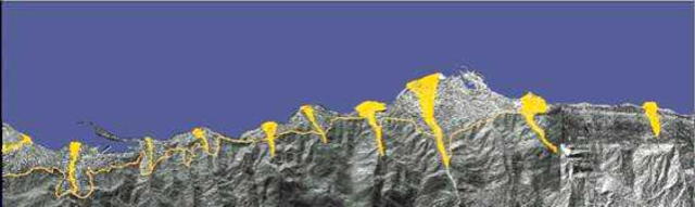 <em> Mapa de las zonas afectadas: Maiquetía- La Guaira- Punta de Mulatos- Macuto- El Cojo- Camurí Chico- Los Corales Caraballeda - Tanaguarena - Carmen de Uria. Foto: Carlos Genatios y Marianela Lafuente</em>   