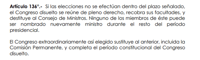 Artículo 136 de la Constitución Política del Perú.