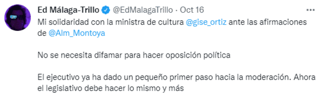 Tuit de Edward Málaga.