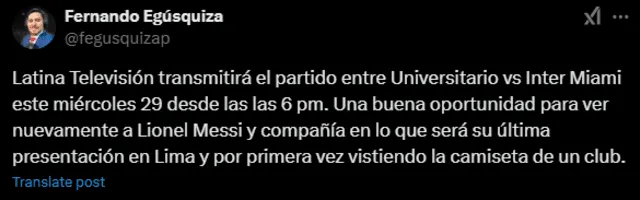  Latina será la señal oficial en televisión abierta que transmitirá la visita de Lionel Messi al Perú. Foto: captura    