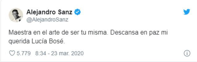 Alejandro Sanz. Foto: Twitter